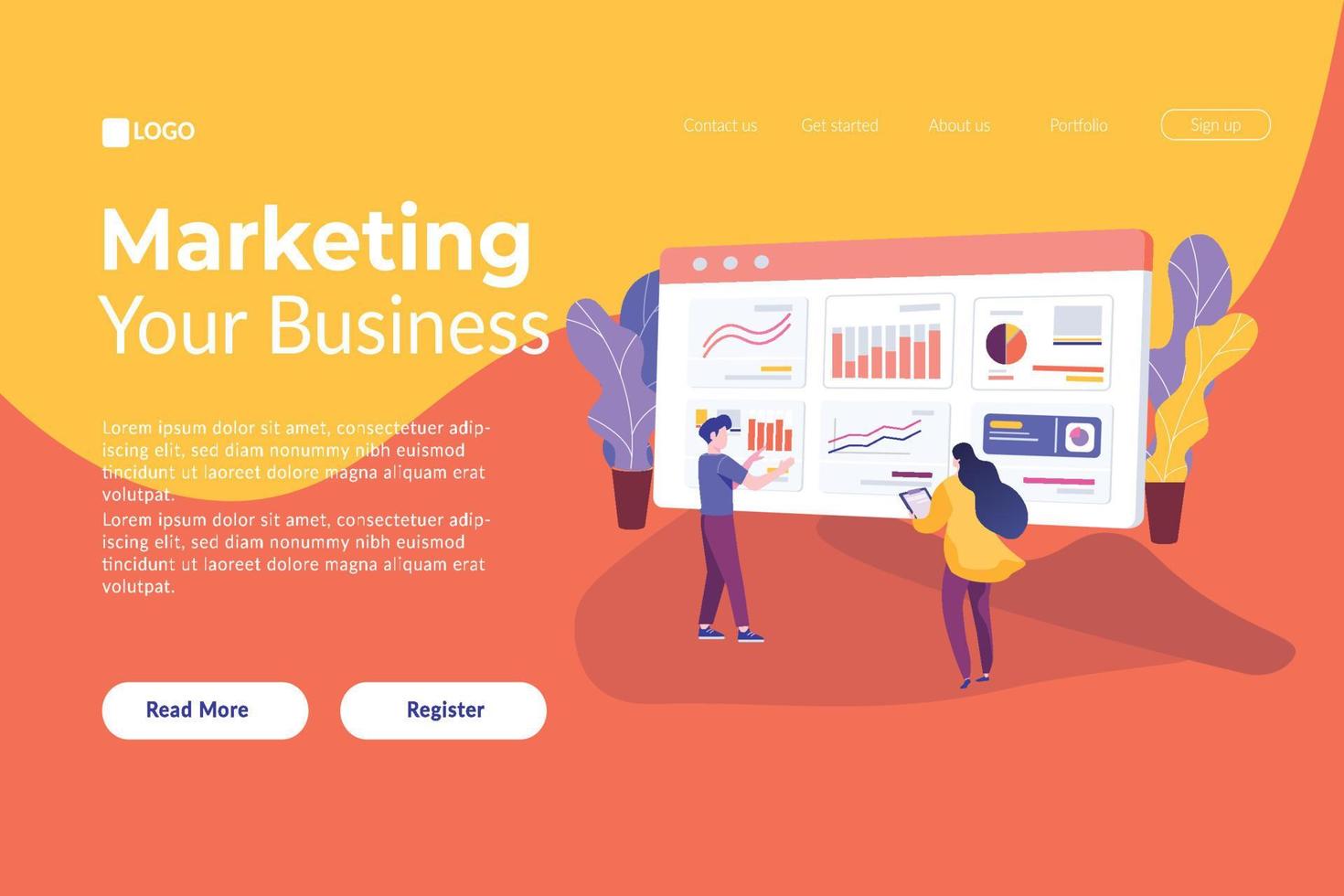 Illustration of a marketing performance dashboard